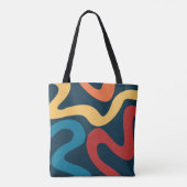 Kleurrijke abstracte golven tote bag (Achterkant)