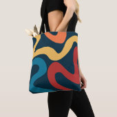 Kleurrijke abstracte golven tote bag (Dichtbij)