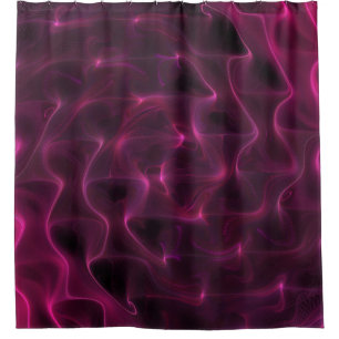 Kleurrijke Abstracte golven zwarte achtergrond Douchegordijn