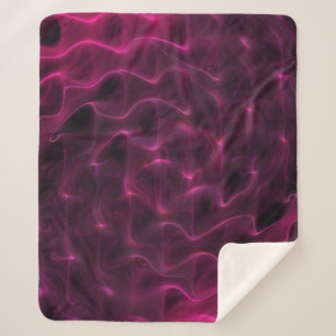 Kleurrijke Abstracte golven zwarte achtergrond Sherpa Deken