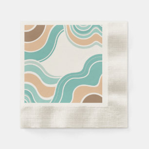 Kleurrijke abstracte golvende blauwe oranje bruine servet