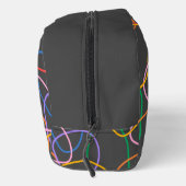 Kleurrijke Abstracte golvende lijnen Patroon Monog Toilettasje (Rechts)