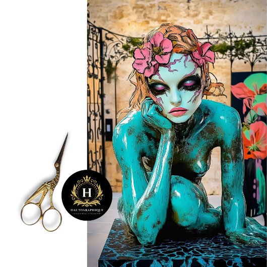 Kleurrijke Abstracte Gotische Parijse Gargoyle Dec Tissuepapier