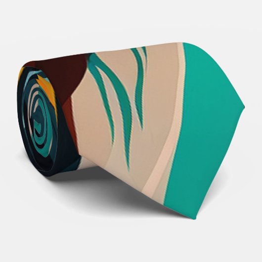 Kleurrijke abstracte groene gemengde textuur stropdas (Opgerold)