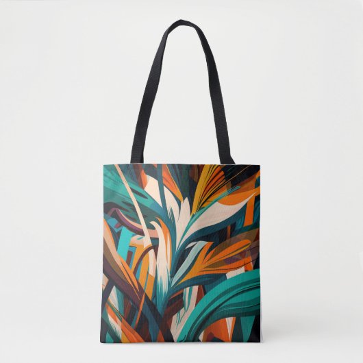 Kleurrijke abstracte groene gemengde textuur tote bag (Voorkant)