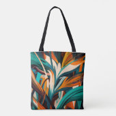 Kleurrijke abstracte groene gemengde textuur tote bag (Achterkant)