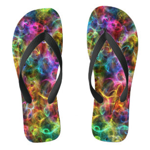 Kleurrijke Abstracte Grunge Random Swirls Teenslippers
