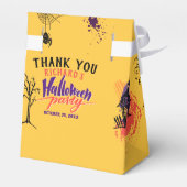 Kleurrijke Abstracte Halloween Party Bedankdoosjes (Achterkant)