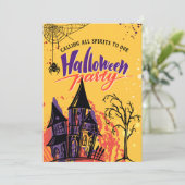 Kleurrijke Abstracte Halloween Party Kaart (Staand voorkant)