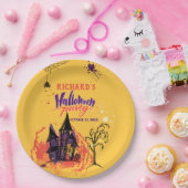 Kleurrijke Abstracte Halloween Party Papieren Bordje (Feest)