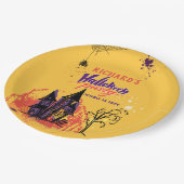 Kleurrijke Abstracte Halloween Party Papieren Bordje (Gekanteld)