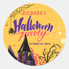Kleurrijke Abstracte Halloween Party Ronde Sticker