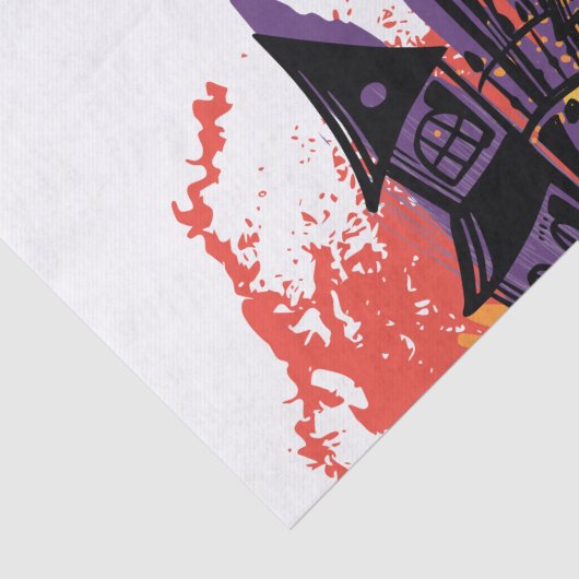 Kleurrijke Abstracte Halloween Party Tissuepapier (Detail)