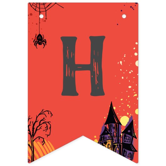 Kleurrijke Abstracte Halloween Party Vlaggetjes (Tweede vlag)