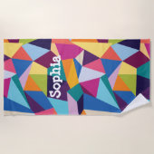 Kleurrijke Abstracte handdoek met aangepaste tekst (Voorkant)