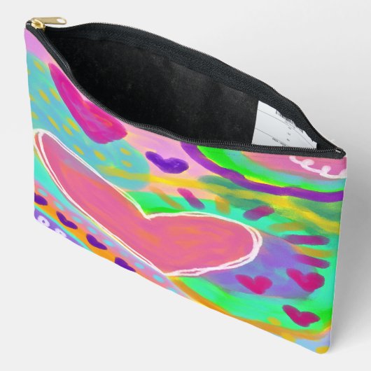 Kleurrijke Abstracte Hart Digitale Kunst Etui (Open)