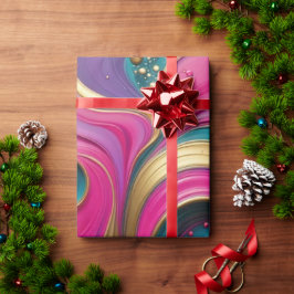 Kleurrijke Abstracte Hartswirl – Moderne Kleurrijk Cadeaupapier