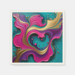 Kleurrijke Abstracte Hartswirl – Moderne Kleurrijk Servet