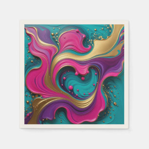 Kleurrijke Abstracte Hartswirl – Moderne Kleurrijk Servet