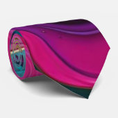 Kleurrijke Abstracte Hartswirl – Moderne Kleurrijk Stropdas (Opgerold)