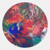 Kleurrijke Abstracte Hippie Rainbow Sticker Labels (Voorkant)