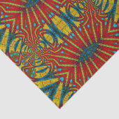 Kleurrijke Abstracte Hippie Rood Geel Blauw Etnisc Tissuepapier (Detail)