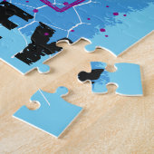 Kleurrijke Abstracte Hockey Player Legpuzzel (Zijkant)