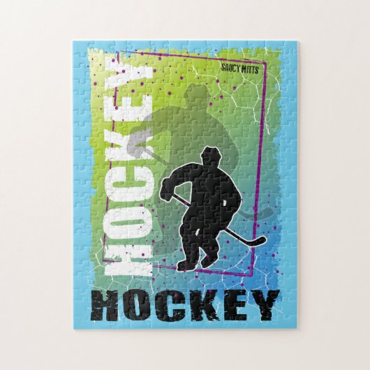 Kleurrijke Abstracte Hockey Player Legpuzzel (Verticaal)
