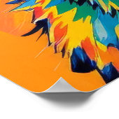 Kleurrijke Abstracte Hond met Zonnebril Poster (Hoek)