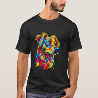 Kleurrijke Abstracte Hond T-shirt