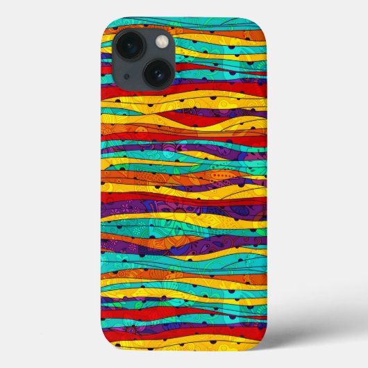 Kleurrijke Abstracte horizontale strepen Case-Mate iPhone Case (Achterkant)