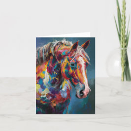 Kleurrijke Abstracte Horse Blank Kaart