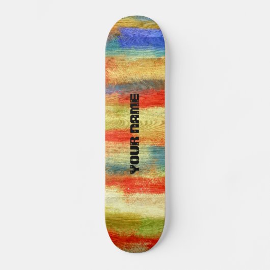Kleurrijke Abstracte houten korrel Persoonlijk Skateboard (Voorkant)