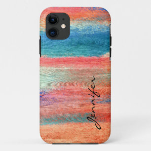 Kleurrijke Abstracte houtkorrel Case-Mate iPhone Case