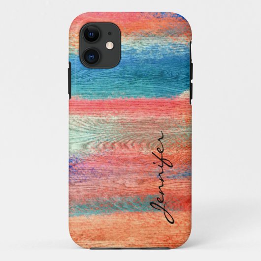 Kleurrijke Abstracte houtkorrel Case-Mate iPhone Case (Achterkant)
