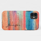 Kleurrijke Abstracte houtkorrel Case-Mate iPhone Case (Achterkant (horizontaal))