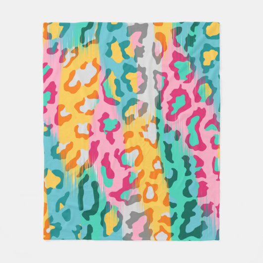 Kleurrijke Abstracte huidachtergrond van luipaarde Fleece Deken (Voorkant)