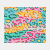 Kleurrijke Abstracte huidachtergrond van luipaarde Fleece Deken (Voorkant (Horizontaal))