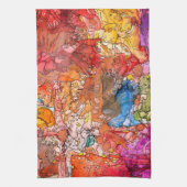 Kleurrijke Abstracte Illustratie Keuken Handdoek (Verticaal)