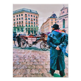 Kleurrijke Abstracte illustratie van het stadsbeel Foto Afdruk