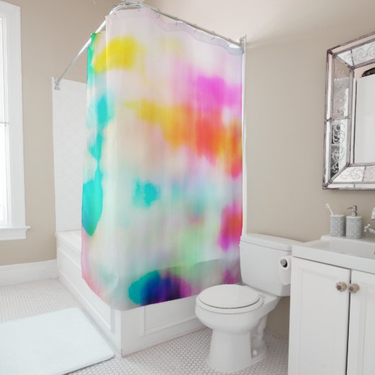  kleurrijke abstracte illustratieachtergrond. douchegordijn (In situ)
