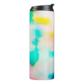 kleurrijke abstracte illustratieachtergrond. thermosbeker (Gedraaid links)