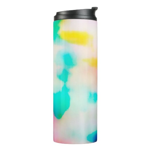  kleurrijke abstracte illustratieachtergrond. thermosbeker (Gedraaid links)