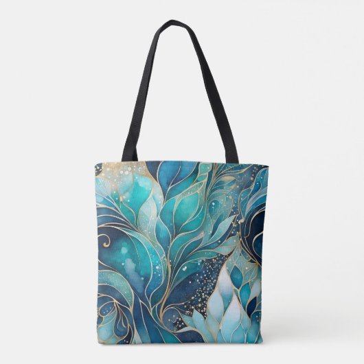 Kleurrijke Abstracte Ink Art Canvas tas (Achterkant)