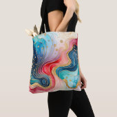 Kleurrijke Abstracte Ink Art Canvas tas (Dichtbij)