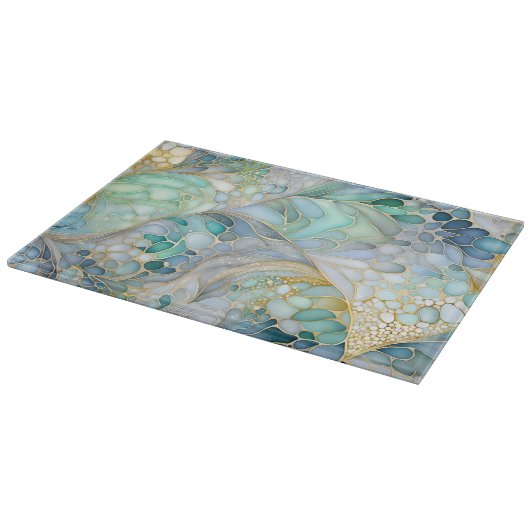 Kleurrijke Abstracte Ink Art Chopping Board Snijplank (Hoek)