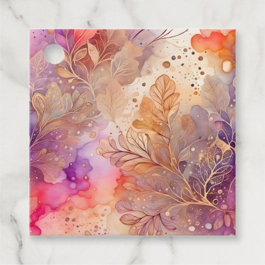 Kleurrijke Abstracte Ink Art Gift Labels (Voorkant)