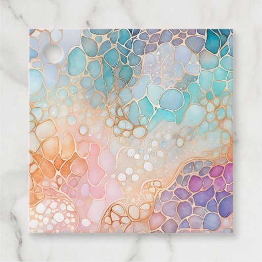 Kleurrijke Abstracte Ink Art Gift Labels (Voorkant)