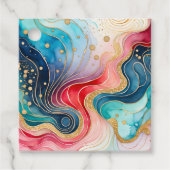 Kleurrijke Abstracte Ink Art Gift Labels (Voorkant)