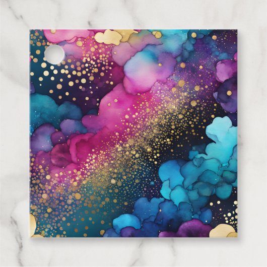 Kleurrijke Abstracte Ink Art Gift Labels (Voorkant)